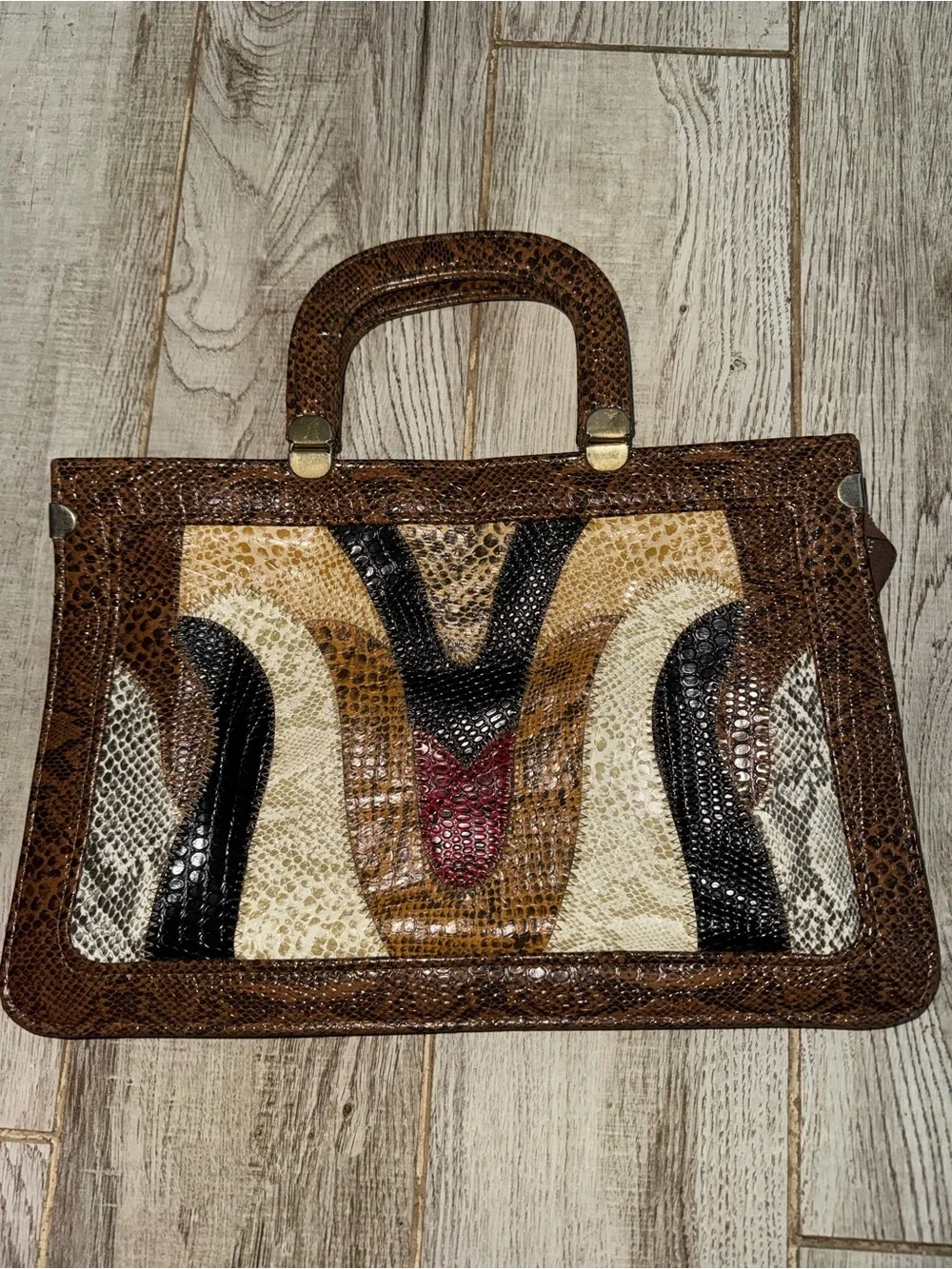 Women’s Multi-Color Textured Top-Handle Bag